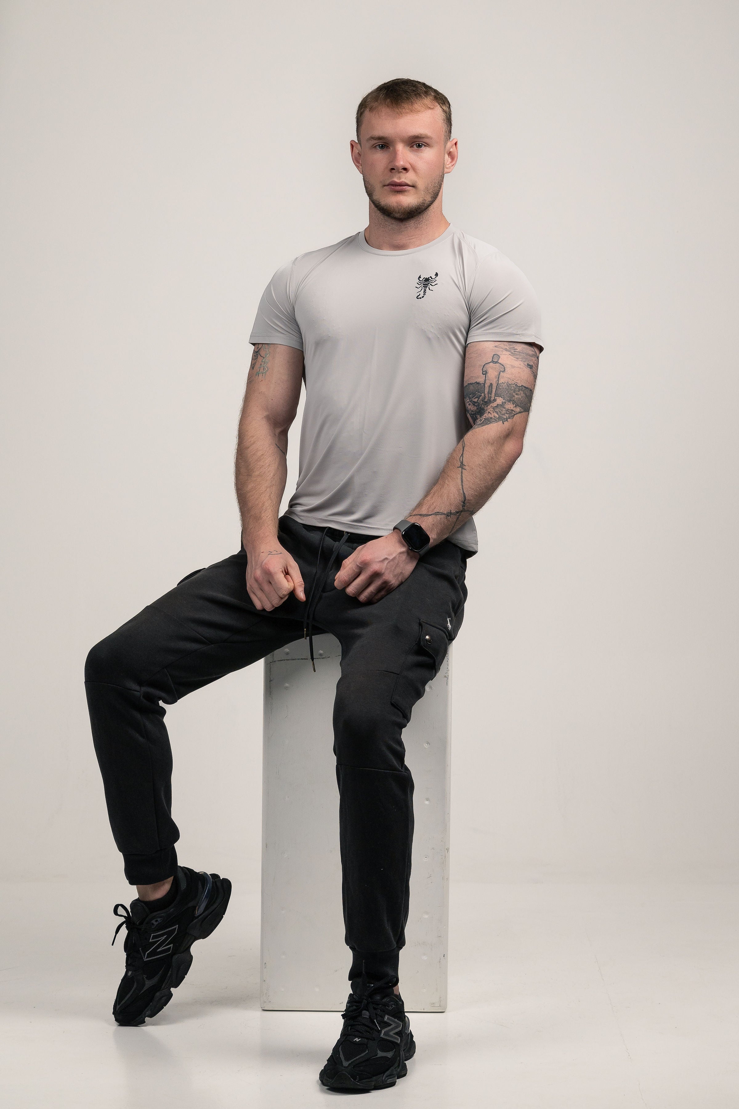 Casual Short Grey Sleeve slim fit sports top