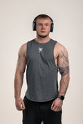 Dark Grey Round Neck Sleeveless Vest
